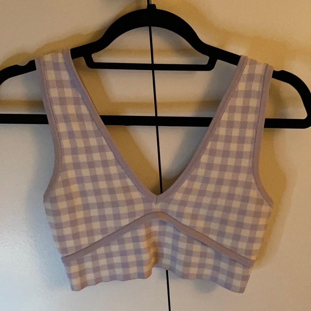 Zara Purple Gingham Tank